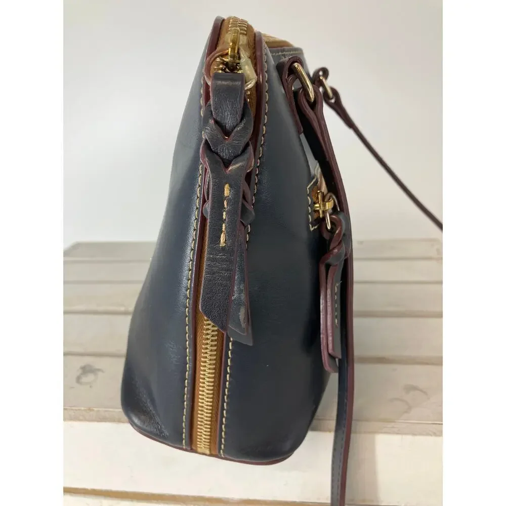 DOONEY & BOURKE, SMALL NAVY SMOOTH LEATHER CROSSBODY BAG - Picture 4 of 16